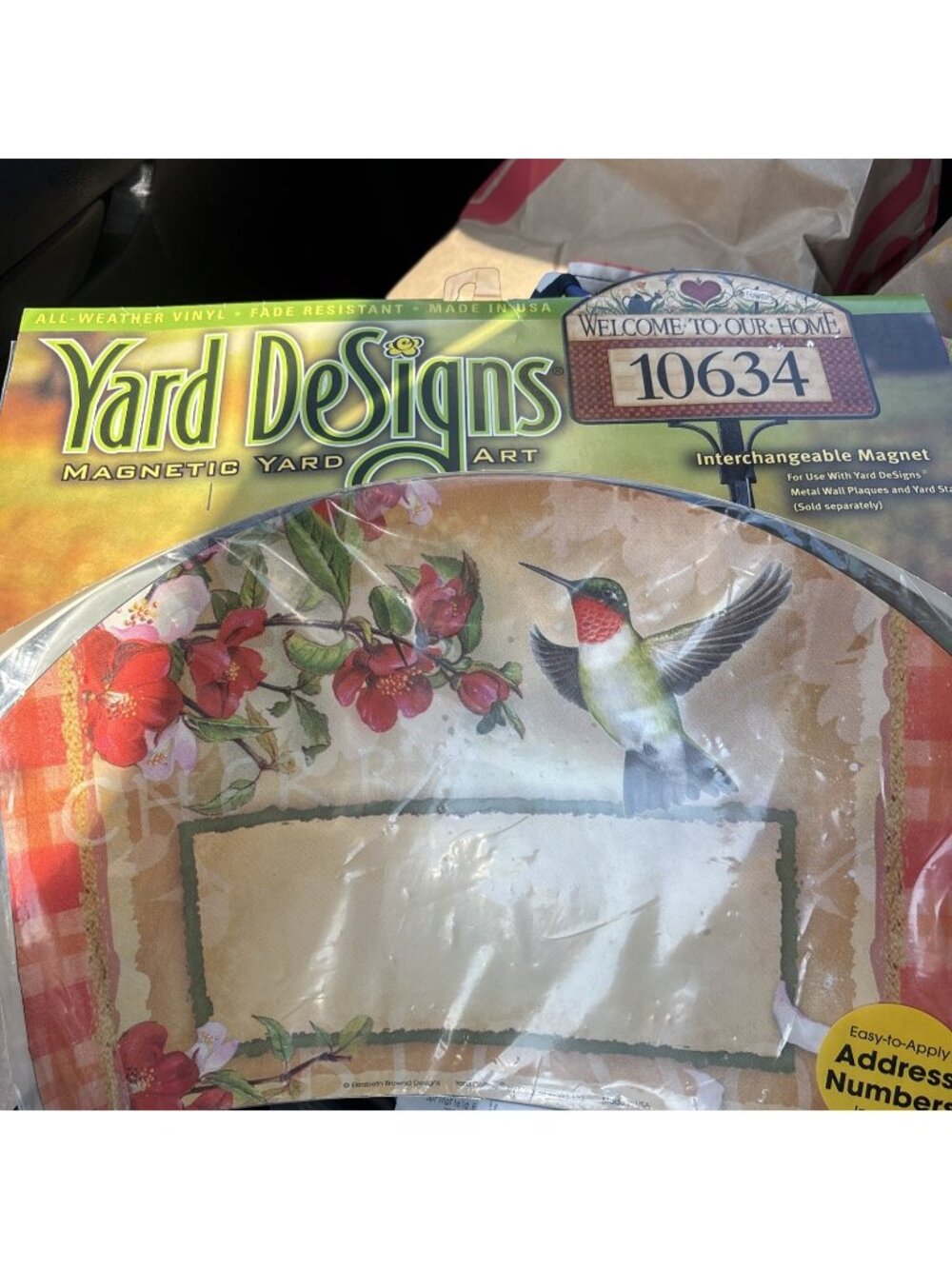 Yard DeSign Magnetic Yard Art  House Number Magnetic Sign hummingbird new